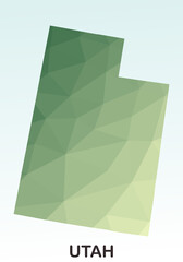 Utah States Map, Polygonal Geometric,Green Low Poly Styles, Vector Illustration eps 10, Modern Design, High Detailed
