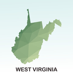 West Virginia States Map, Polygonal Geometric,Green Low Poly Styles, Vector Illustration eps 10, Modern Design, High Detailed