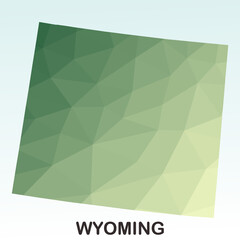 Wyoming States Map, Polygonal Geometric,Green Low Poly Styles, Vector Illustration eps 10, Modern Design, High Detailed