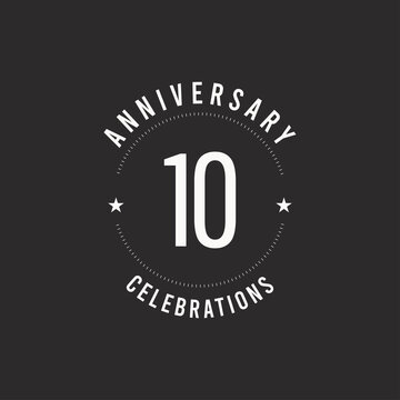 10 Years Anniversary Celebration Vector Logo Icon Template Design Illustration