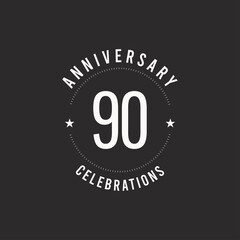 90 Years Anniversary Celebration Vector Logo Icon Template Design Illustration