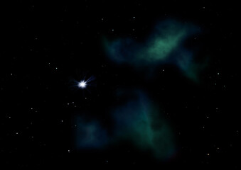 Small part of an infinite star field. 3D rendering