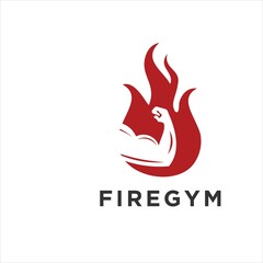 fire muscle logo vector design graphic template
