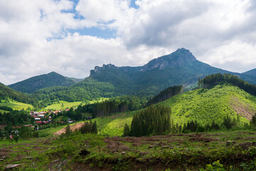 Fototapeta na wymiar Velky Rozsutec (1,609.7 m; 5,281.17 ft) is a mountain situated in the Mala Fatra mountain range in the Zilina Region, Slovakia.