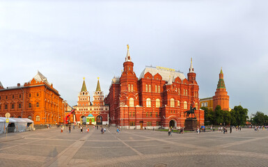 Russia, Moscow, 06.19.2020. The building of the historical museum in the Kremlin.