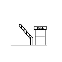 Toll booth with barrier outline icon. Clipart image isolated on white background