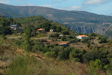 Fototapeta na wymiar Village Portela over Canyon del Sil in Galicia,Spain,Europe 
