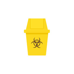 Biomedical waste bin icon. Clipart image isolated on white background