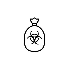Biomedical waste bag outline icon.