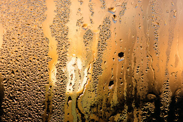 water drops on the glass