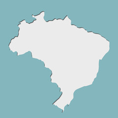 Retro paper cut style of Brazil map, Vector illustration