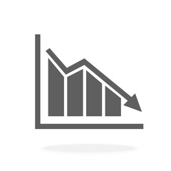 Marketing Bar Chart Graph Economic Downturn - Icon Vector Illustration Silhouette