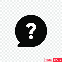 Question Mark in Bubble Icon design template on transparent background. Vector EPS 10