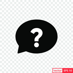 Question Mark in Bubble Icon design template on transparent background. Vector EPS 10
