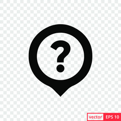 Question Mark in Bubble Icon design template on transparent background. Vector EPS 10