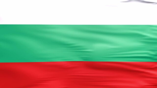 Waving flag. National flag of Bulgaria. Realistic 3D animation