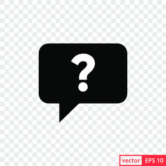 Question Mark in Bubble Icon design template on transparent background. Vector EPS 10