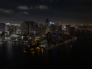 Fototapeta na wymiar Aerial photo Brickell Key Miami Florida