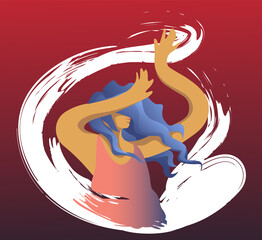 A beautiful young girl in motion is inherited by music. Free dance, hair develops. The concept of movement of people to your favorite music.