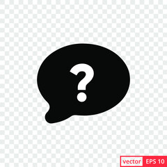 Question Mark in Bubble Icon design template on transparent background. Vector EPS 10