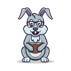 Cute bunny mascot education and school-related design