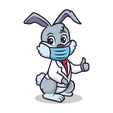 Cute doctor bunny mascot design