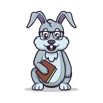 Cute bunny mascot education and school-related design