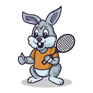 Cute bunny mascot sport-related design