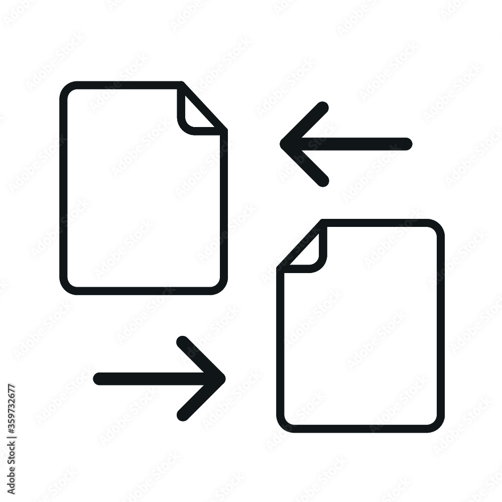 Aufkleber transfer files line icon, outline vector sign, linear style pictogram isolated on white. data exchan