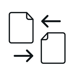 Transfer files line icon, outline vector sign, linear style pictogram isolated on white. Data exchange symbol, logo illustration. 