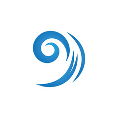 Water wave icon vector
