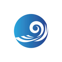 Water wave icon vector