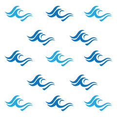 Obraz premium Water wave icon vector