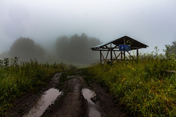foggy morning on the river