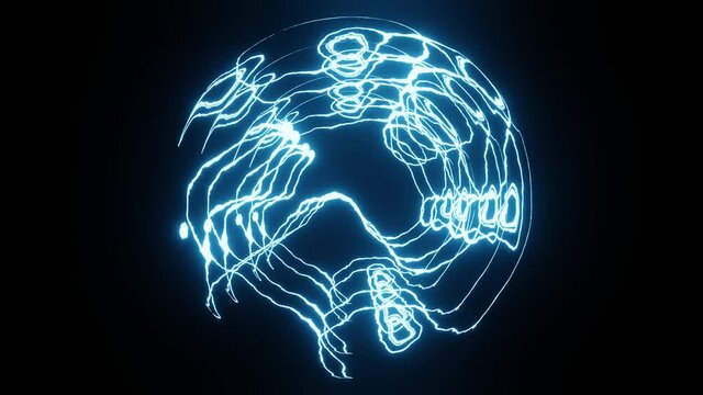 glowing blue neon light