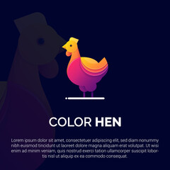 vector hen logo design with modern concept style illustrations for badges, emblems and icons. used for Creative Industries, Multimedia, Entertainment, Education, Shop and other related business