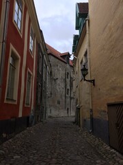 Tallinn medieval street with old pavement