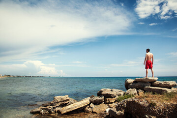 Portrait of a man on the beach