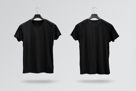 plain black t shirt on hanger