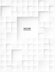 Abstract. Embossed paper square white Background ,light and shadow .Vector.