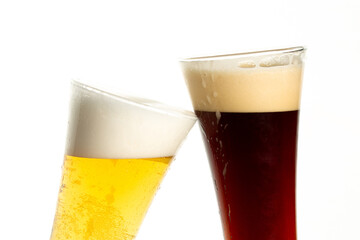 Cold beer in glasses 