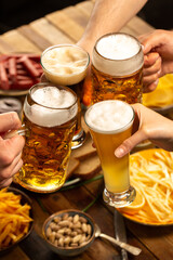 Cold beer in glasses 