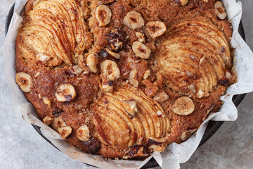 Homemade apple pie with cinnamon