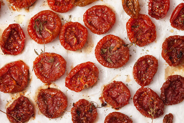 Sun-dried cherry tomatoes with olive oil and herbs