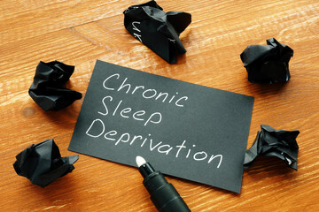 Chronic sleep deprivation is shown on the conceptual business photo