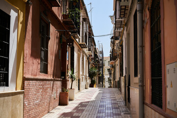 street of málaga on a summer mid-day 