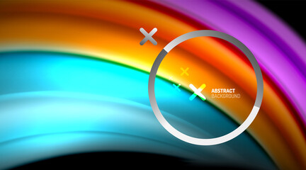 Swirl, curve blurred color lines, holographic rainbow liquid style gradient waves for Wallpaper, Banner, Background, Card, Book Illustration, landing page