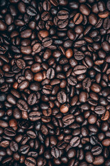 a heap of black coffee beans