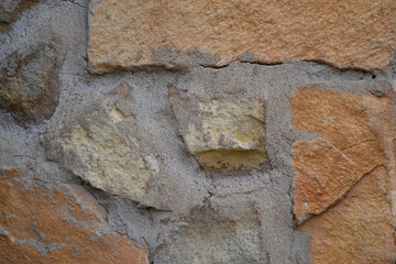 A Colorful Brick Wall Closeup View