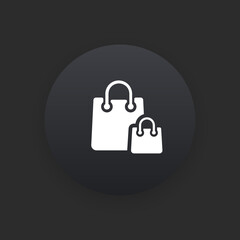 Shopping Bag -  Matte Black Web Button